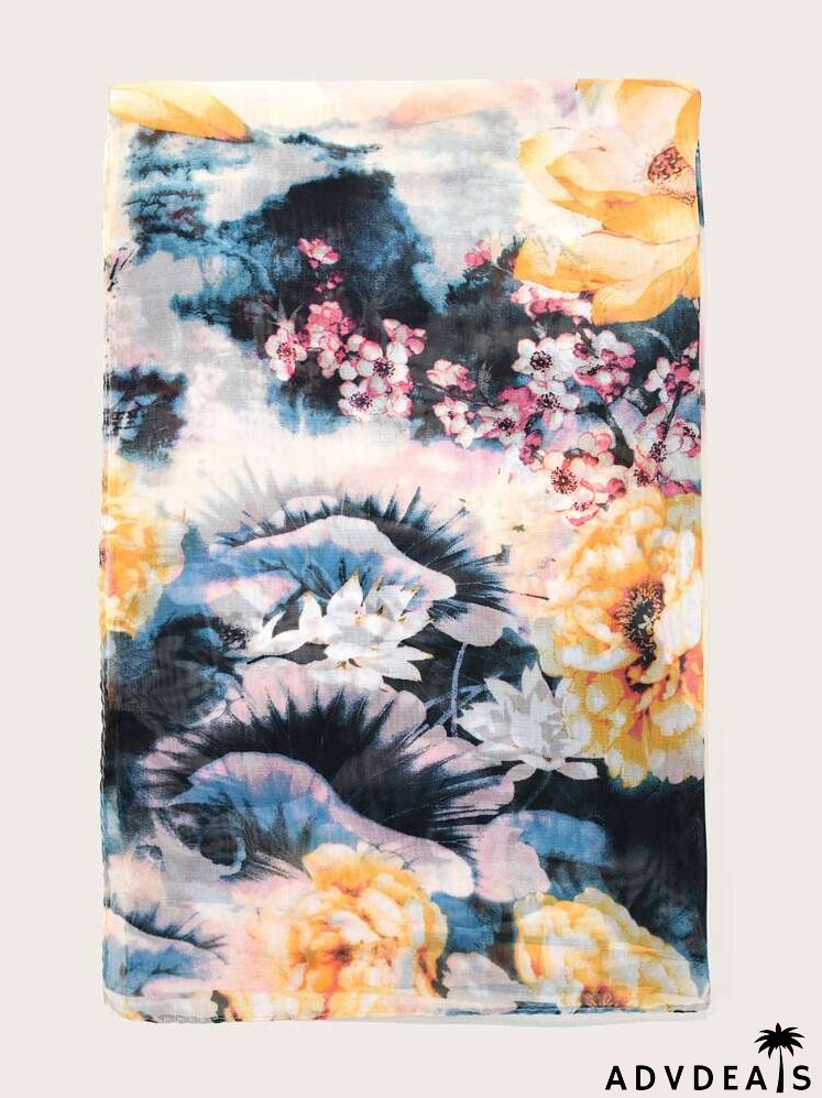 Flower Print Scarf
