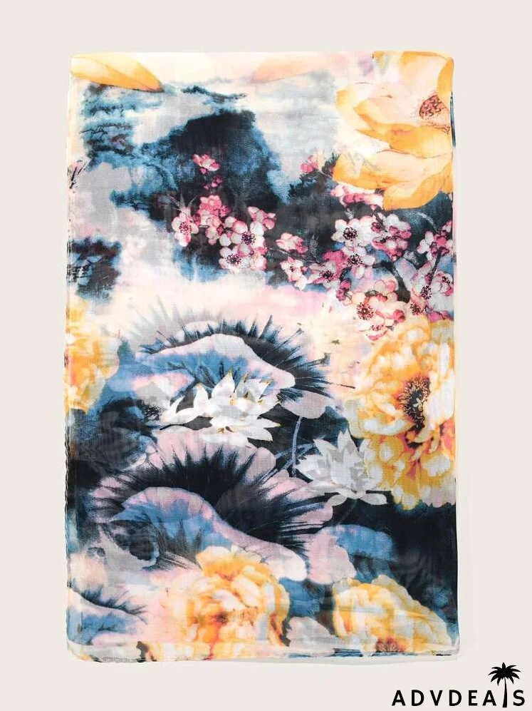 Flower Print Scarf