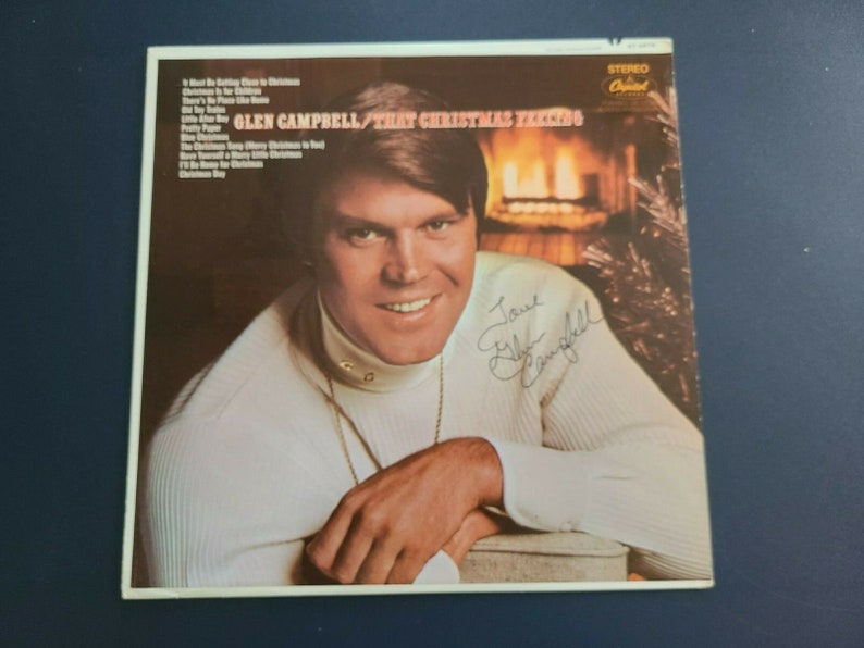 Glen campbell signed autographed christmas lp album record