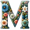 Diamond Painting-DIY Full Round Flowery Letter