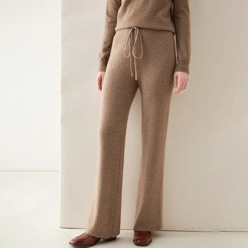 High-waisted Cashmere Pants