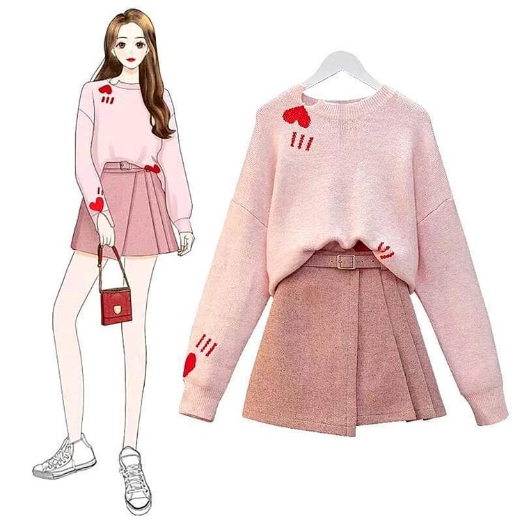 Sweet Heart Sweater/Skirt SP14218