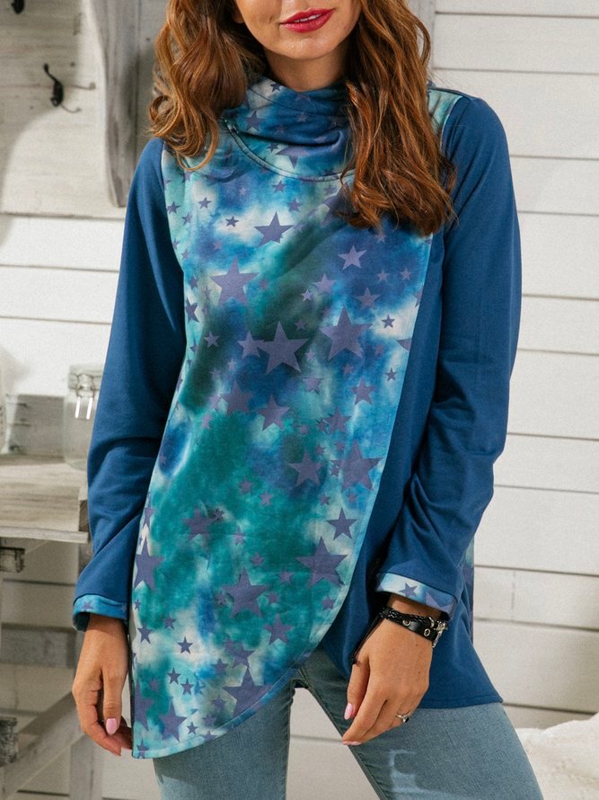 Cotton Ombre/tie-Dye Long Sleeve Sweatshirt