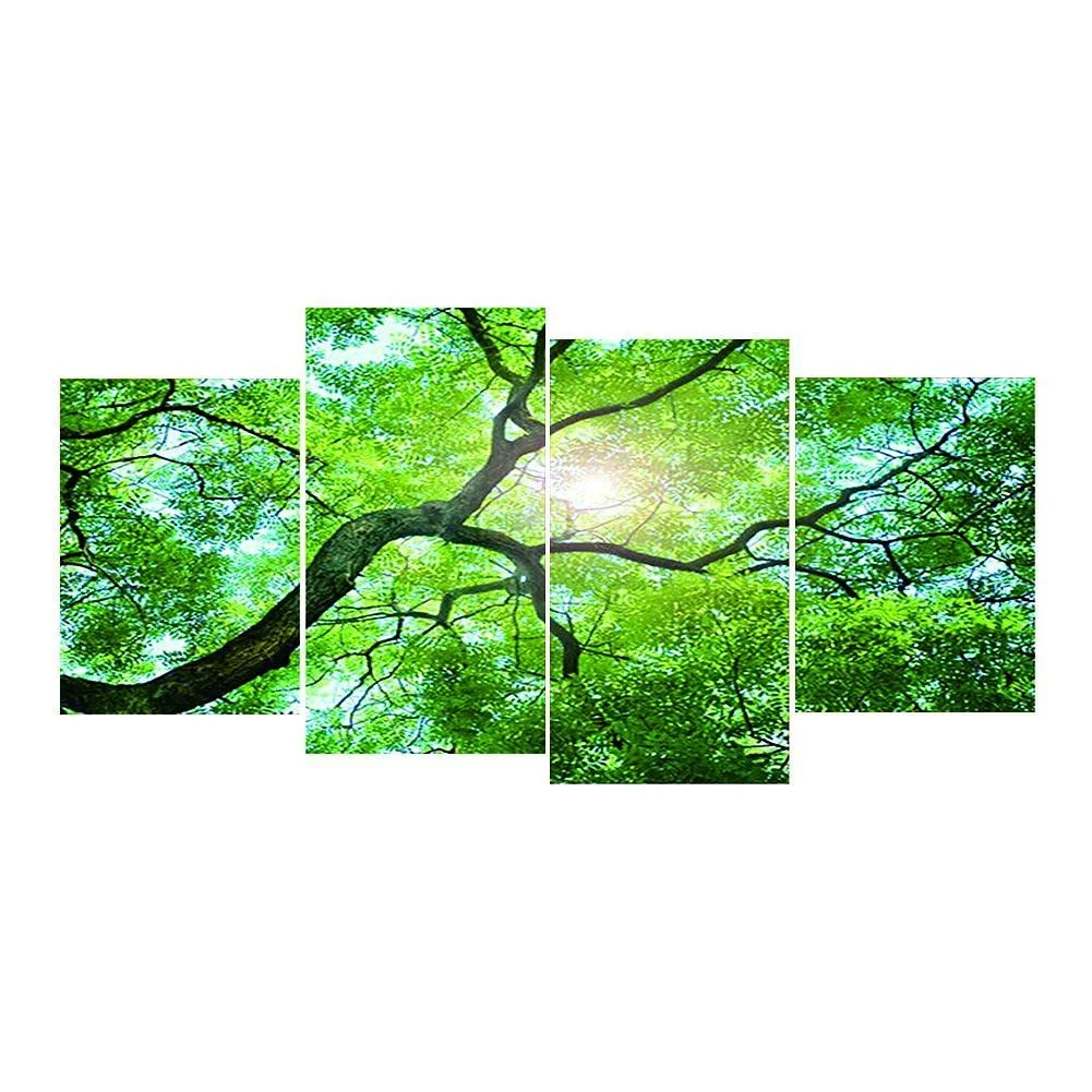 Diamond Painting - Full Round Drill - 4pcs Green Tree(80*40cm)