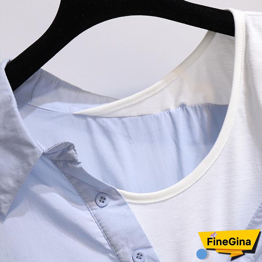 Fashion Off Shoulder Blouse+Denim Shorts P11605