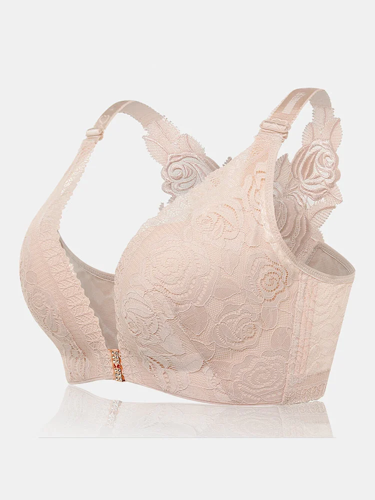 Rose Back Front Closure Wireless Bra