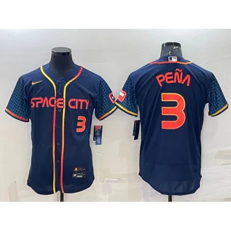 Men's Houston Astros #3 Jeremy Pena 2022 Navy City Connect Flex Base Stitched Baseball Jersey AAVJ