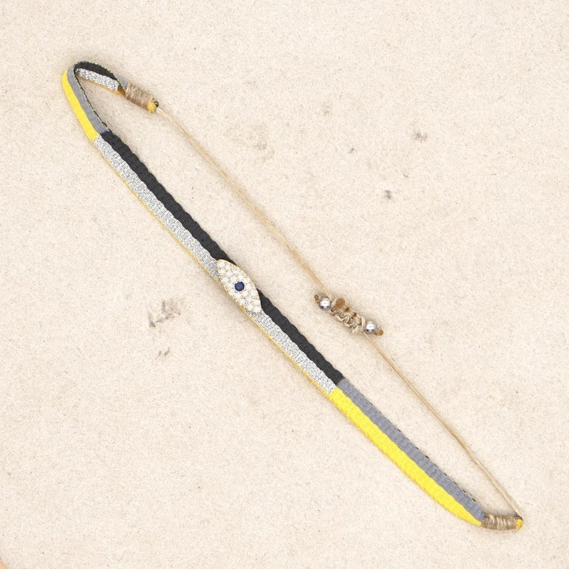 1 Piece Fashion Letter Devil’s Eye Copper Knitting Inlay Zircon Bracelets