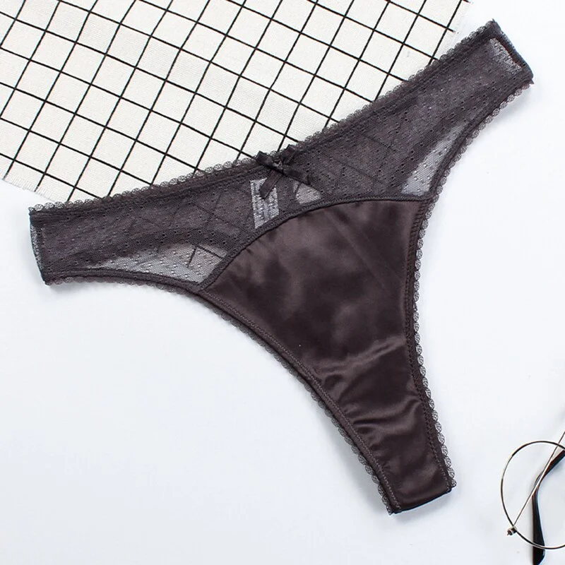 Meet'r Women Lace Sexy Lingerie Seamless Transparent Panties Female Fashion Underwear Temptation Low-waist G String Thong