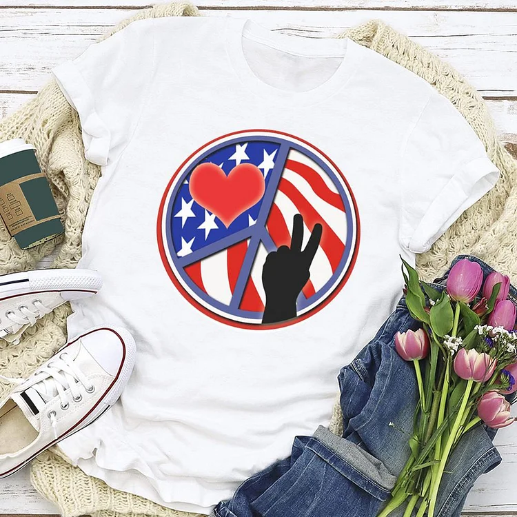 American  T-shirt Tee - 01925-Annaletters