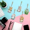 5Pcs DIY Diamond Painting Cat Keychain