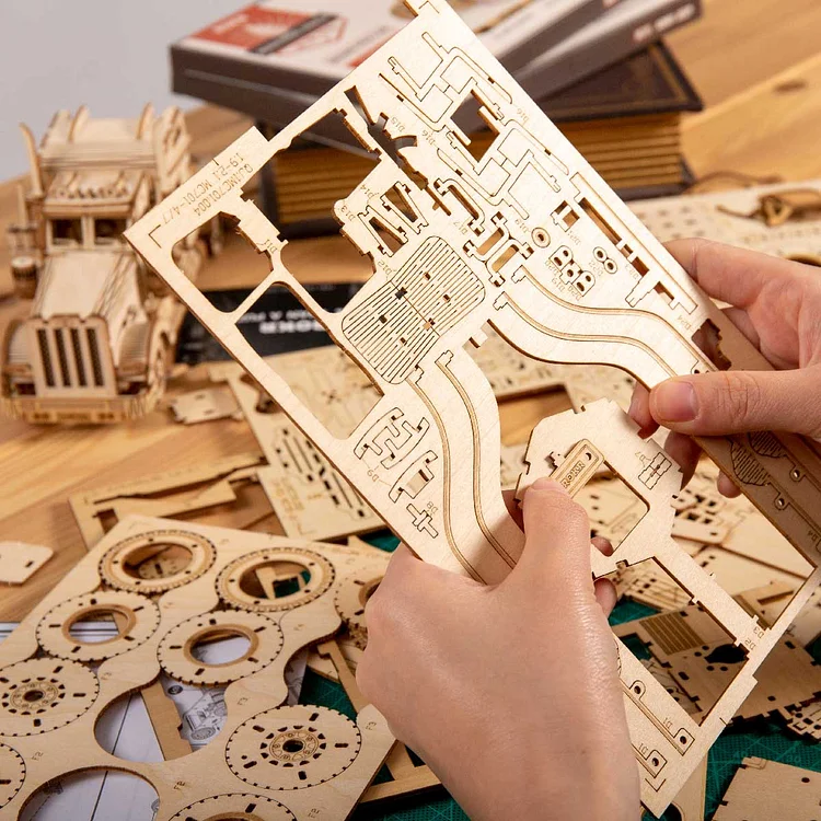 ROKR Puzzle 3D Bois Maquette en Bois a Construire Voiture pour Enfants  Adulte