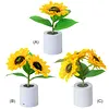 A sparkling sunflower lamp a twinkling sunflower tree three-color lighting realistic 3D design USB c