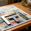 3-Piece Set Diamond Painting Alignment Tools Diamond Painting Alignment Ruler Fits Square Kits for Adults Keeps Drills Aligned (Iridescent)