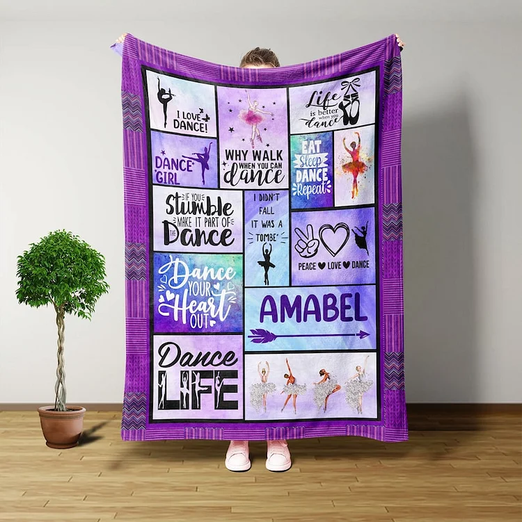 Personalized Dance Blanket For Comfort & Unique|BKKid254[personalized name blankets][custom name blankets]