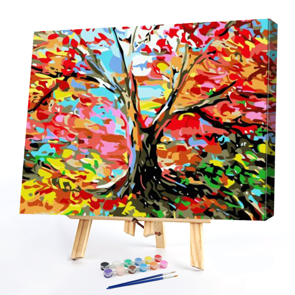 

50*40cm - Paint By Numbers - Red Leaf Tree, 501 Original