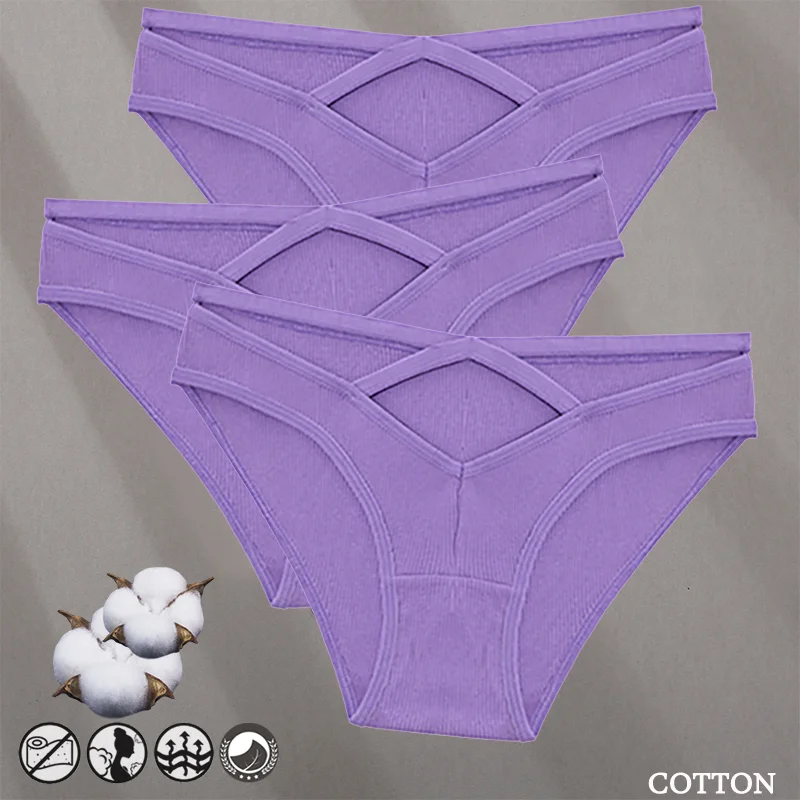 Billionm Women Sexy Cotton Underwear V-Waist Hollow Out Panties Briefs Solid Color Intimates Lingerie Female Comfortable Panty