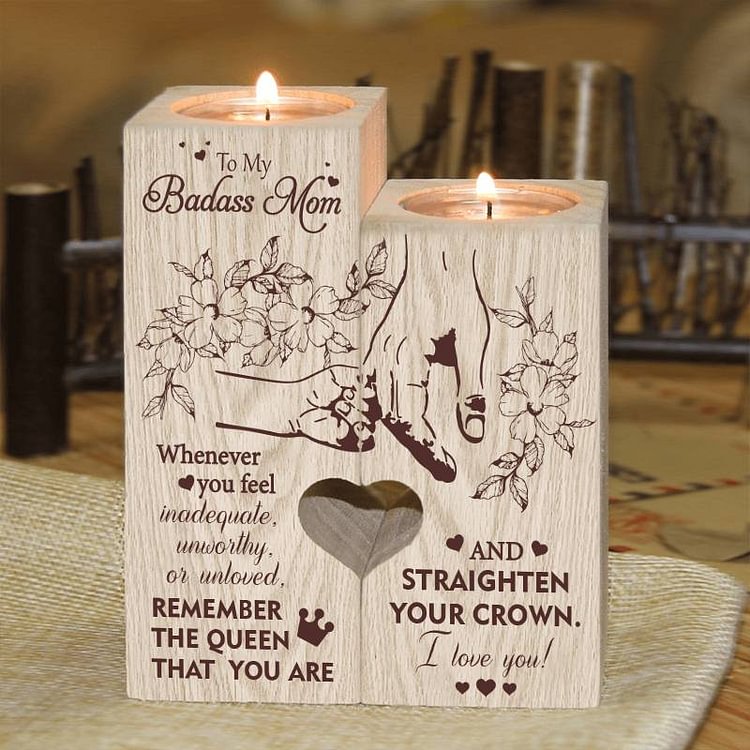 To My Badass Mom - I Love You - Candle Holder