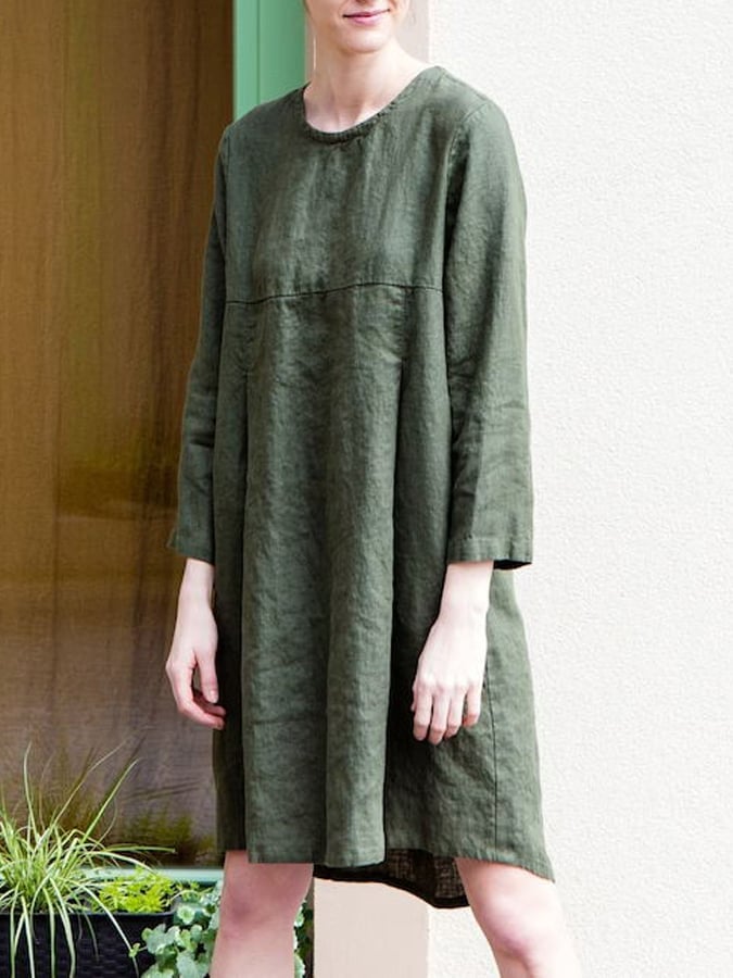 Women's Casual Vintage Plus-size Linen Dress