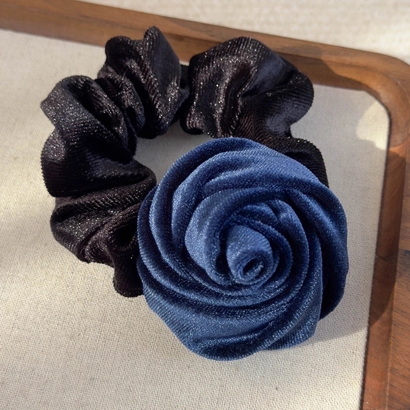 Elegant Romantic Artistic Women’s Rose Cloth Flannel Hair Tie