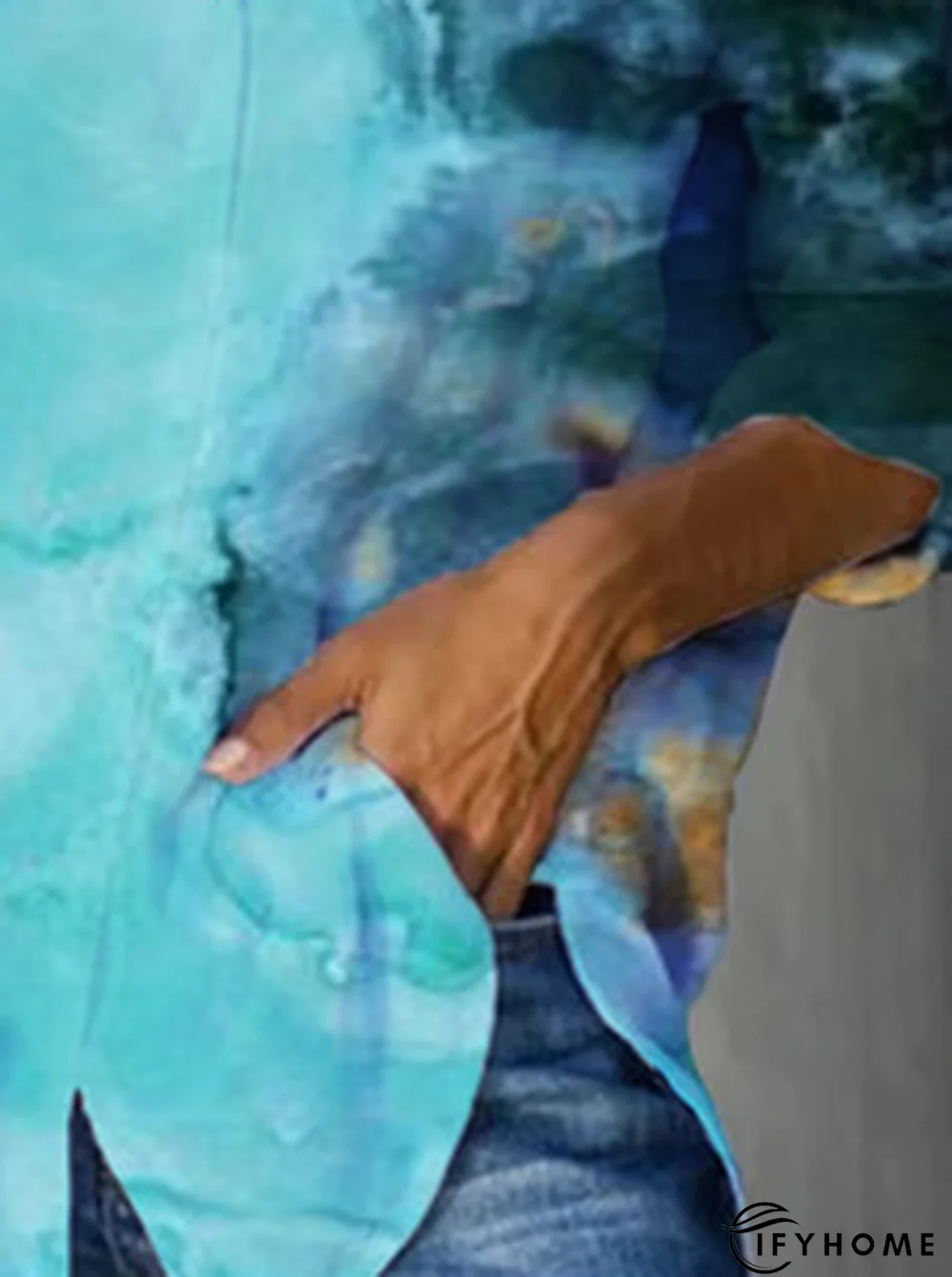 Ombre Vintage Shirt Collar Tunic Blouse | IFYHOME