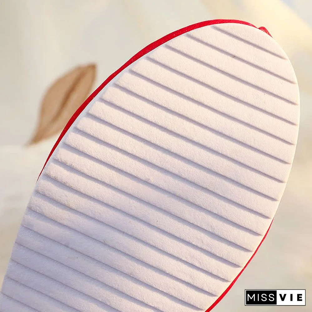 Vintage Lotus Moon Embroidery Pearl Lace Up Flats Shoes