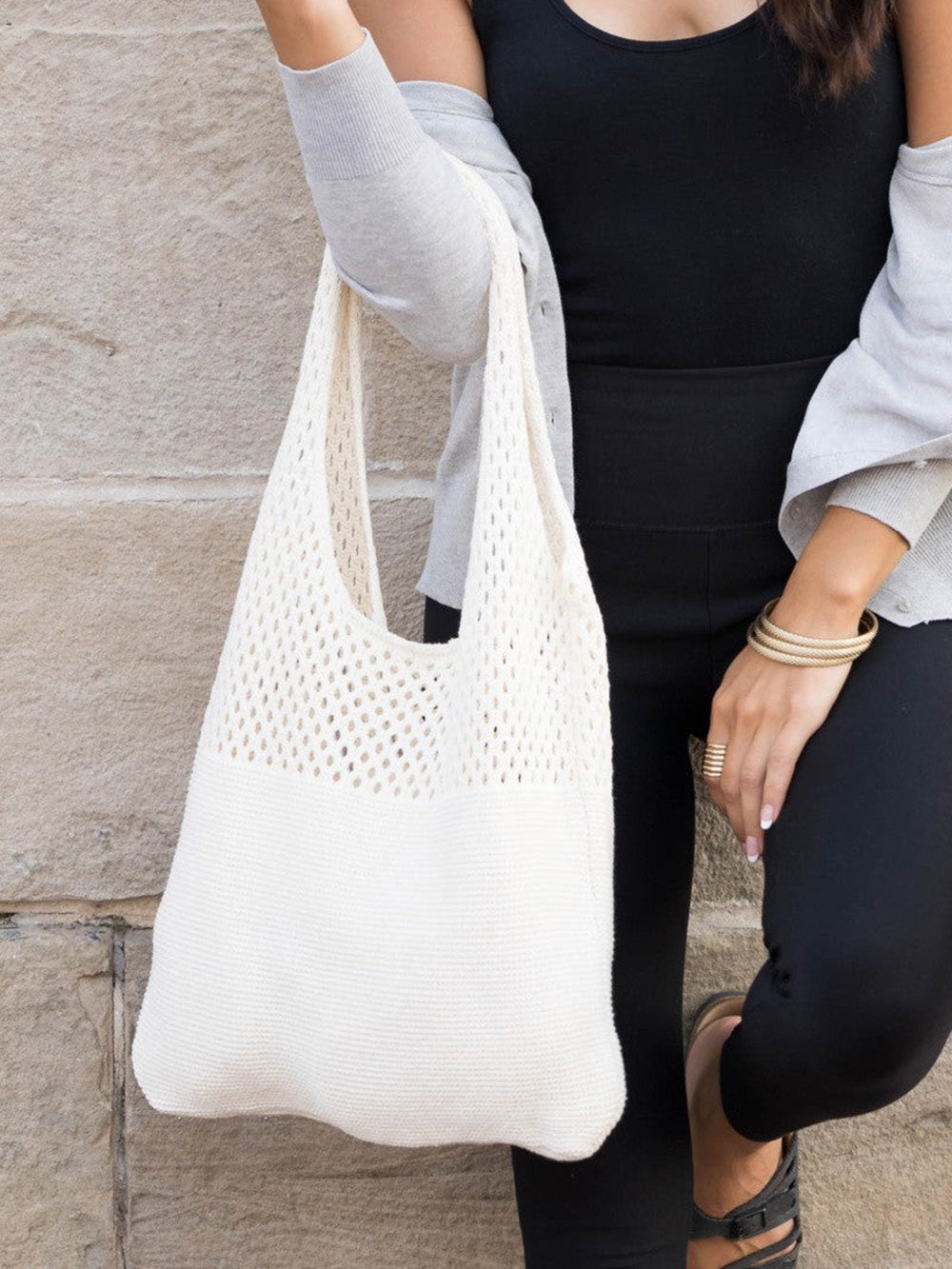 Soft Knit Hobo Bag MIXICHIC