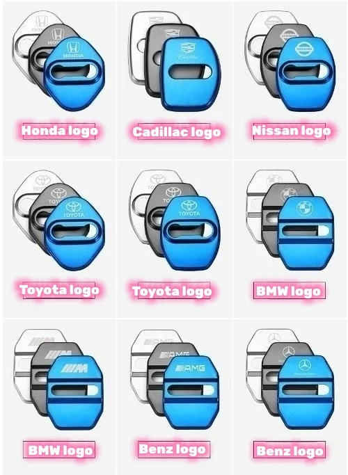 Stainless steel car door lock protection cover anti-rust decorative cover（4PCS）