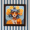 Diamond Painting -DIY Round Drill Orange Girl（40x40cm）