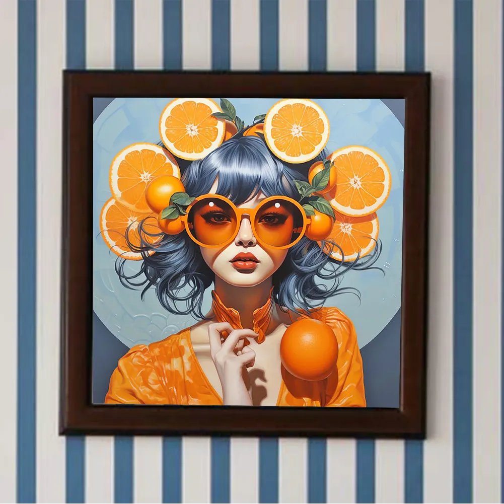 Full Round Diamond Painting 40*40cm - Orange Girl