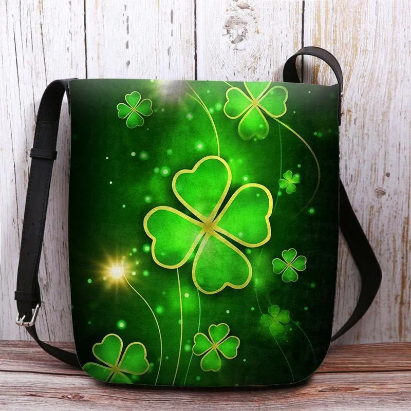 Style & Comfort for Mature Women Women's Four Leaf Clover Print Crossbody Bags Shoulder Bags