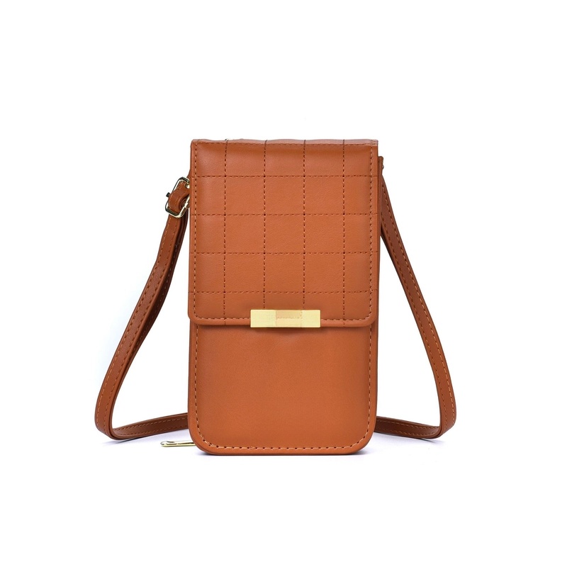 Women’s Medium Pu Leather Solid Color Classic Style Zipper Crossbody Bag Shoulder Bags