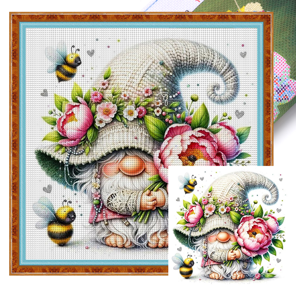Gnome Full 11CT Pre-stamped Canvas(40*40cm) Cross Stitch