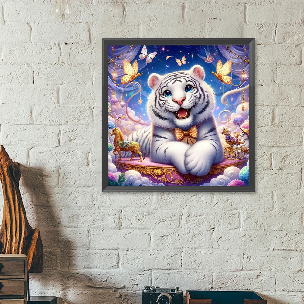 Diamond Painting - Full Round Drill - Flower Tiger(Canvas|40*40cm)
