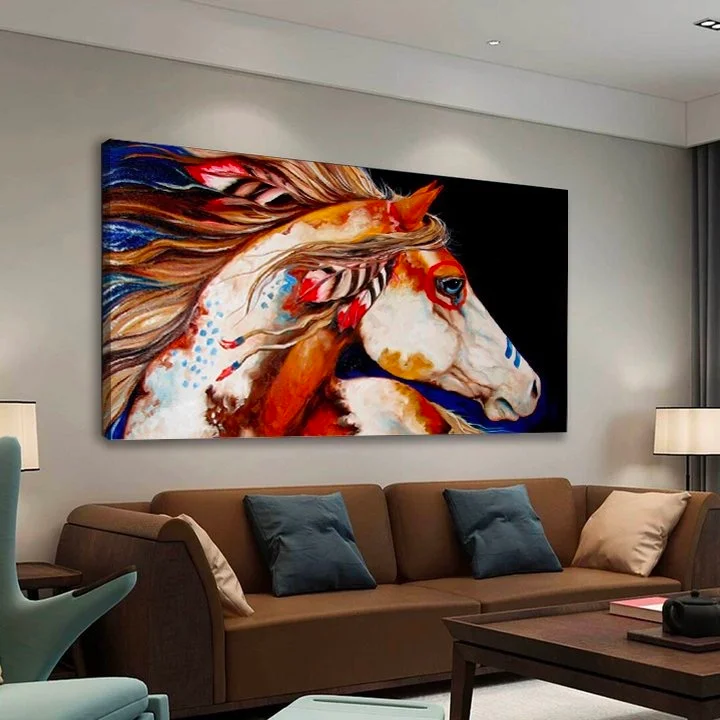 Wind Of Thunder Indian War Horse Canvas Art