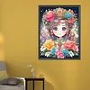 >SALE<5D DIY Full Round Drill Diamond Painting Flower and Girl Kit Home Decor 50x60cm