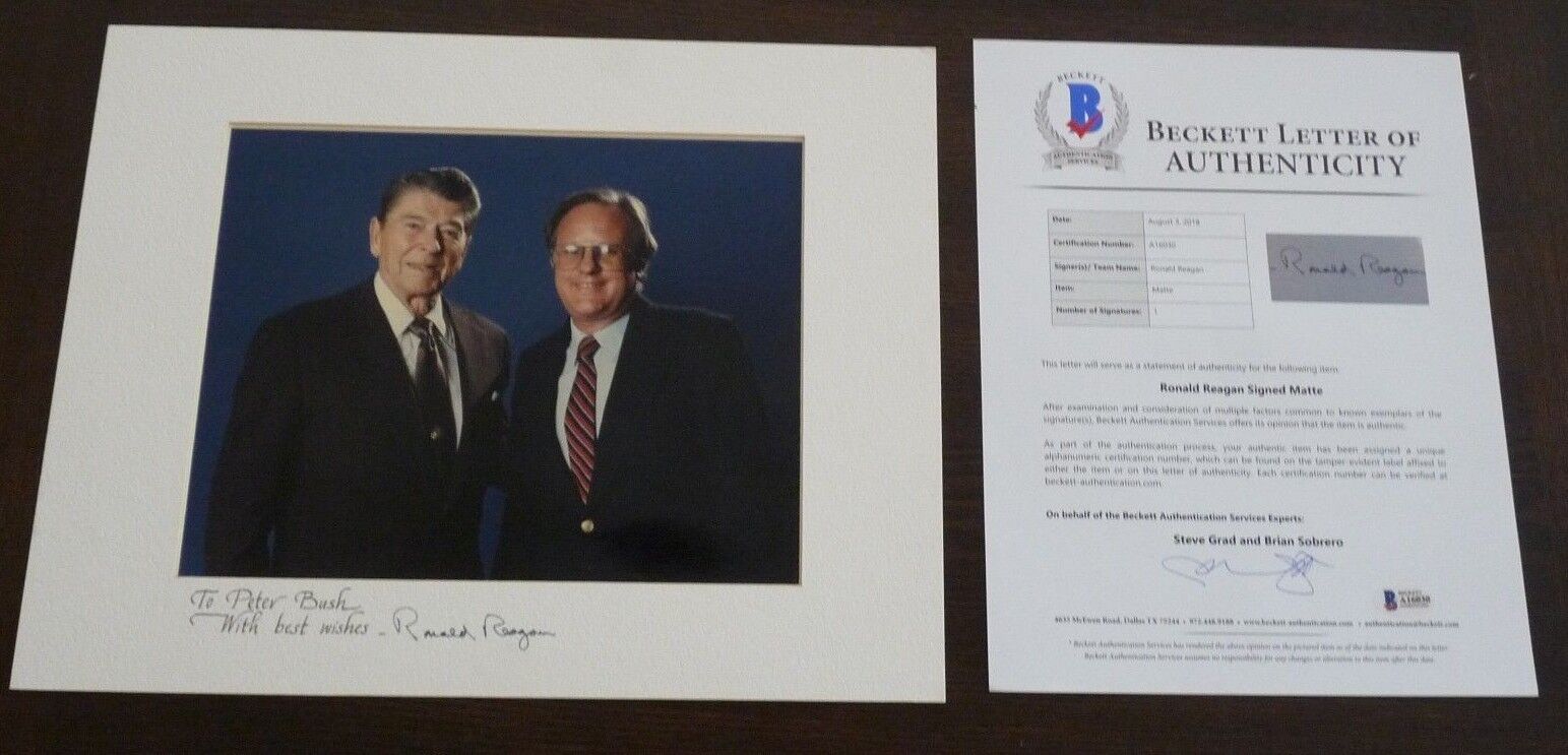 Ronald Reagan Signed Autographed 8x10 Matte Photo Poster painting Beckett Certified