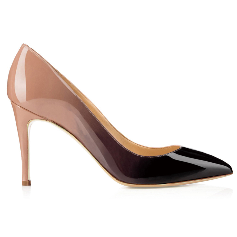 90mm Middle Heels Pointy Toe Pumps-vocosishoes
