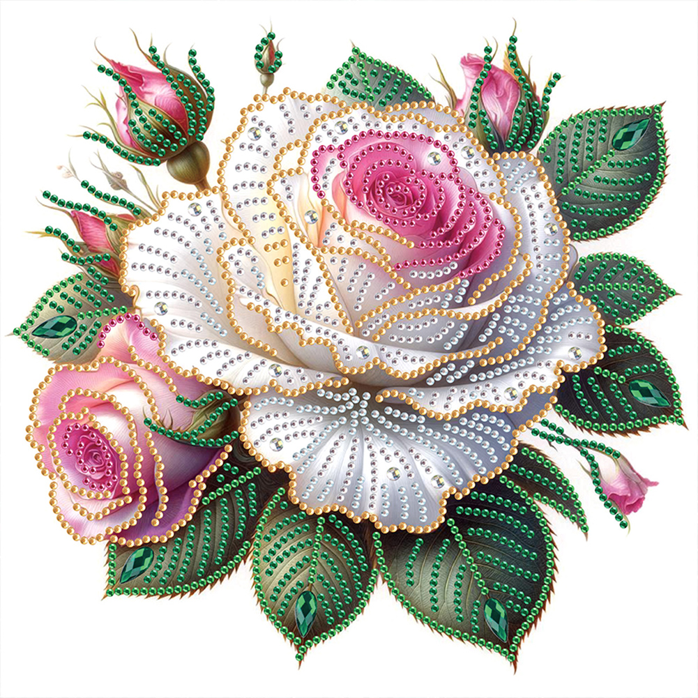 Flower 30*30cm(canvas) special shaped drill diamond painting