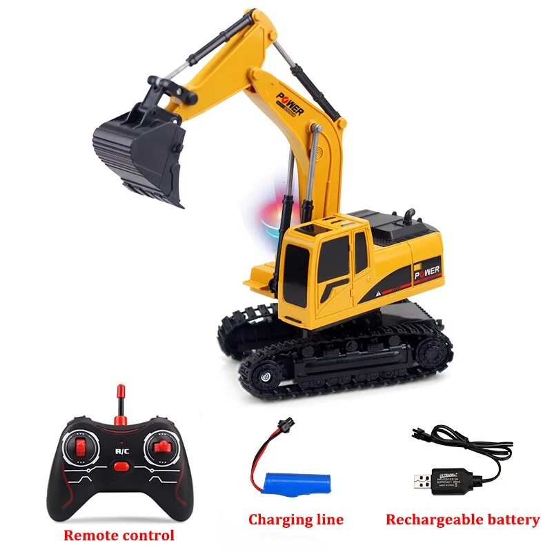 Excavator Toy Rc Car Toys Electric Car For Kids 3 4 5 6 7 Year Old RC Engineering Alloy Plastic Excavator RTR Christmas Gift