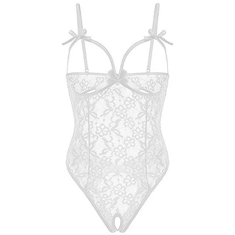 Sexy Open Bra Crotchless Bodysuits One-piece Women Lace Lingerie Sexy Backless Transparent Lingerie Erotic Hot Sex Shop 1108-1