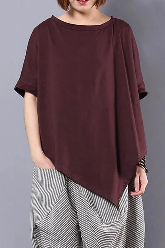 Limited Stock- Women Irregular Loose 100% Cotton T-Shirt
