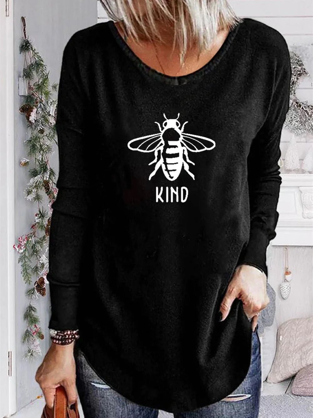 Unisex 100% Cotton Long Sleeve Crew Neck Be Kind Shirt