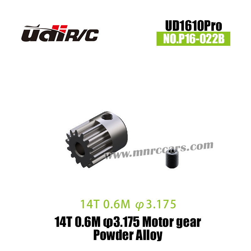 UDIRC UD-1610Pro RC Car Part Powder Alloy &phi;3.175 14T 0.6M Motor Gear P16-022B