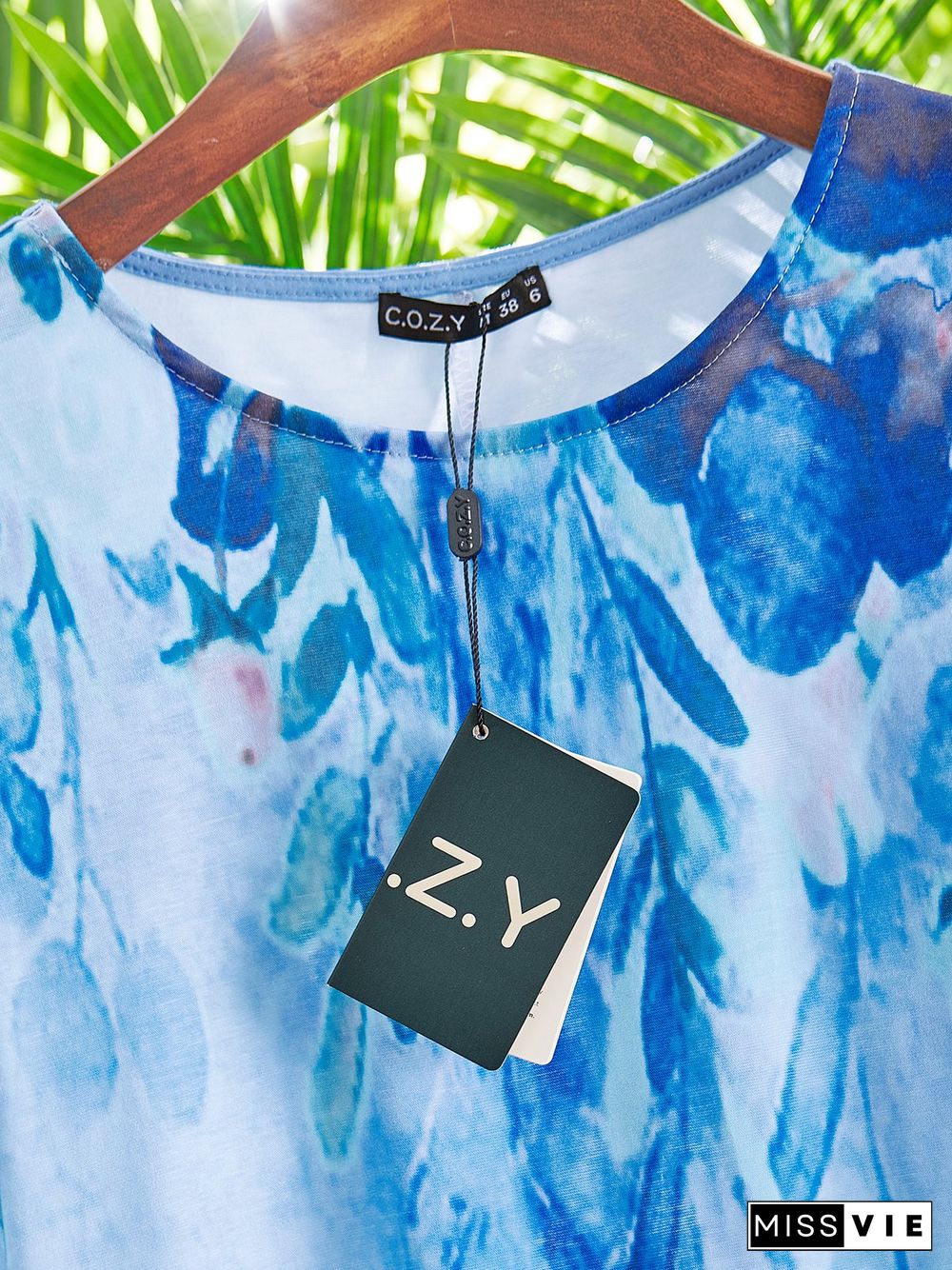 Women's Vintage Floral Crew Neck Short Sleeve Blouses & Shirts