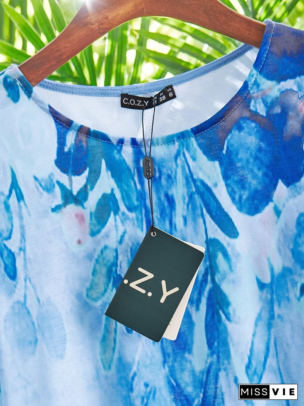 Women's Vintage Floral Crew Neck Short Sleeve Blouses & Shirts