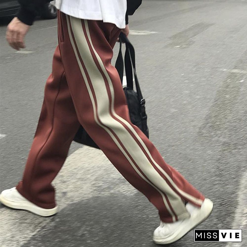 Unisex Street Trim Wide-Leg Pants