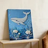 (30x40cm)Whale DIY Pearl Painting Framed Grape Handmade Pearl Material Art Kit Living Room Decor