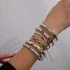 Stylish Silver Zircon Waterproof Bracelet Bangles