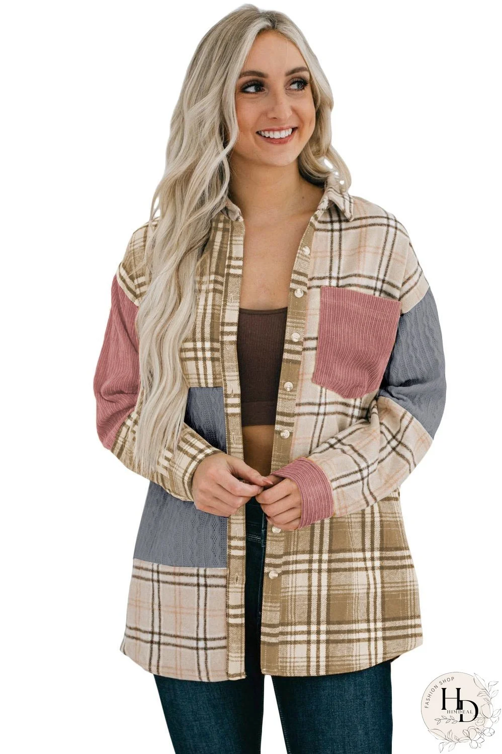 Stylish Colorblocked Corduroy Jacket